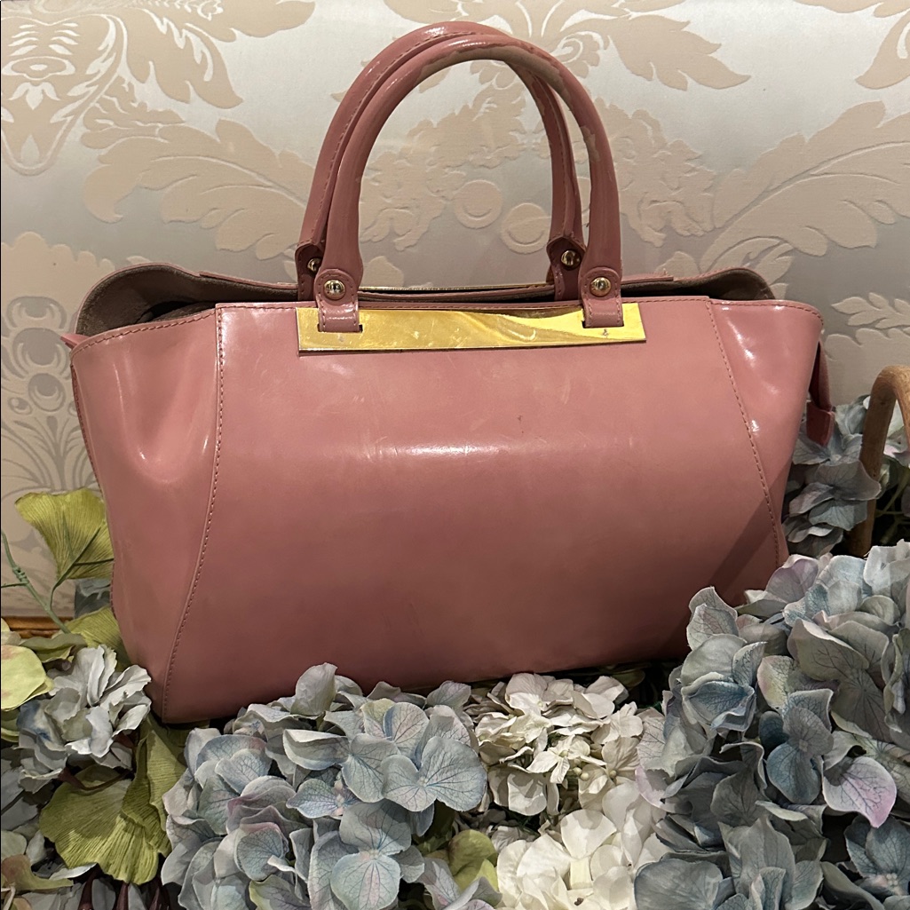 Made In Italy, Genuine, Leather Pink Handbag By Alberta Dicario